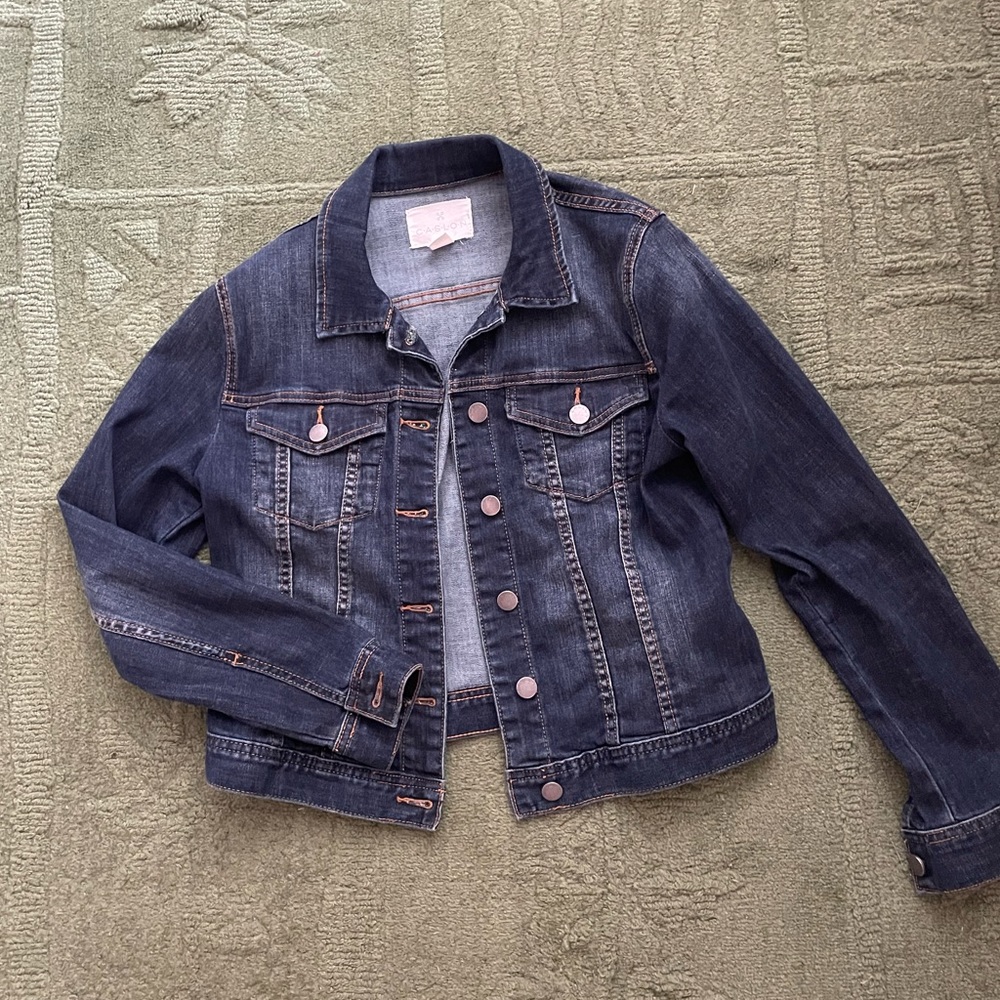 Cropped jean jacket with a little bit of stretch. Purchased at Nordstrom.